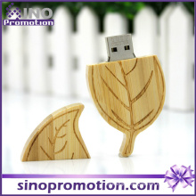 Wholesale Leaf Shape 32GB Wooden USB Flash Drive